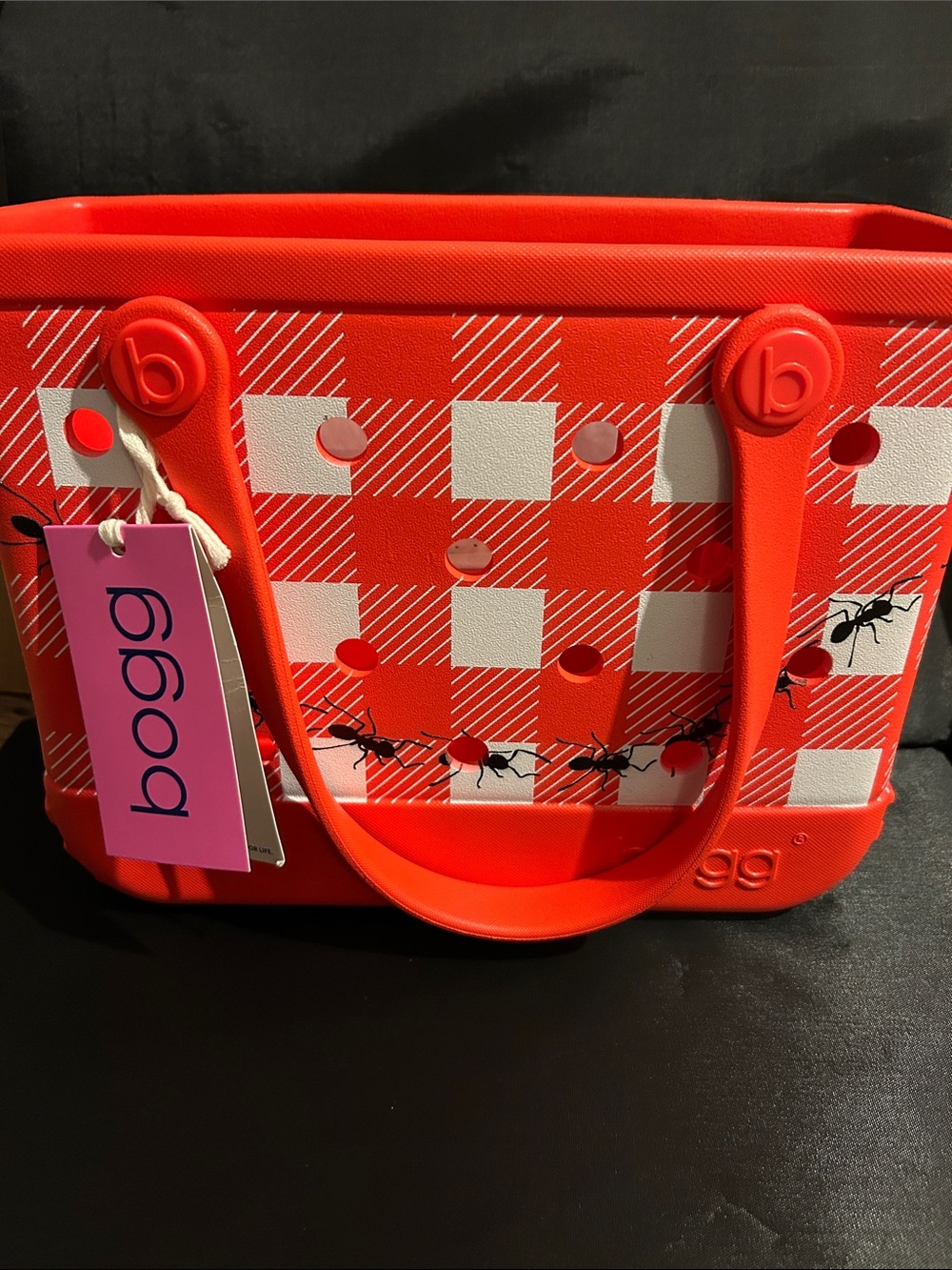 Bogg Bag Red Gingham Tote by - Picture 4 of 12